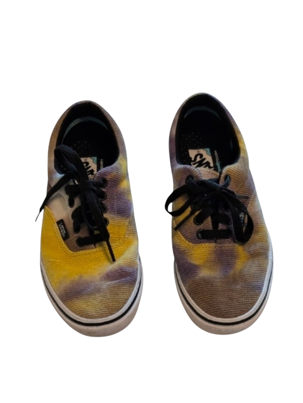 Vans Comfort Cush Yellow & Purple Tie Dye Corduroy Sneakers Men's 7/Women's 8.5